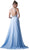 Cinderella Divine - Strappy Beaded Plunging Chiffon Evening Dress