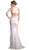 Halter Neck Mock Two-Piece Sequined Evening Gown