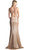 Cinderella Divine - Embellished Sheer Back Evening Dress CR810 In Gold