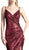Full Sequined V Neckline Evening Gown