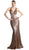Cinderella Divine - Sequined Plunging Fitted Evening Gown
