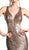 Cinderella Divine - Sequined Plunging Fitted Evening Gown