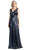 Surplice Bodice Draping Sequined Gown
