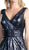 Surplice Bodice Draping Sequined Gown