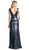 Surplice Bodice Draping Sequined Gown