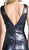 Surplice Bodice Draping Sequined Gown