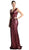 Surplice Bodice Draping Sequined Gown