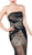 Sequined Strapless Fitted Evening Dress