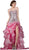 Strapless Sequined Ruffled Evening Gown