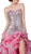 Cinderella Divine - Strapless Sequined Ruffled Evening Gown