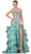 Cinderella Divine - Strapless Sequined Ruffled Evening Gown