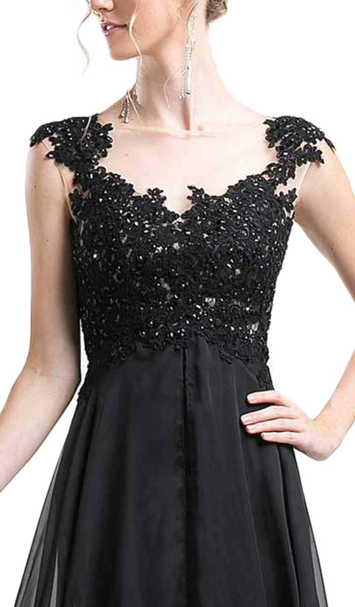 Sequined Floral Lace A-line Dress