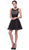 Stone Embellished Bateau Neck Cocktail Dress