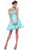 Cinderella Divine - Stone Embellished Bateau Neck Cocktail Dress in Green