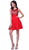 Cinderella Divine - Stone Embellished Bateau Neck Cocktail Dress in Red 