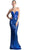 Cinderella Divine - Strapless Sequined Fitted Evening Dress in Blue