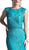 Cinderella Divine - Cap Sleeve Illusion Jewel Soutache Lace Evening Gown in Green