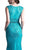 Cinderella Divine - Cap Sleeve Illusion Jewel Soutache Lace Evening Gown in Green