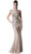 Cap Sleeve Illusion Jewel Soutache Lace Evening Gown