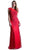 Cinderella Divine - Cap Sleeve Illusion Jewel Soutache Lace Evening Gown in Red
