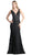 Cinderella Divine - Beaded Lace Deep V-neck Trumpet Dress