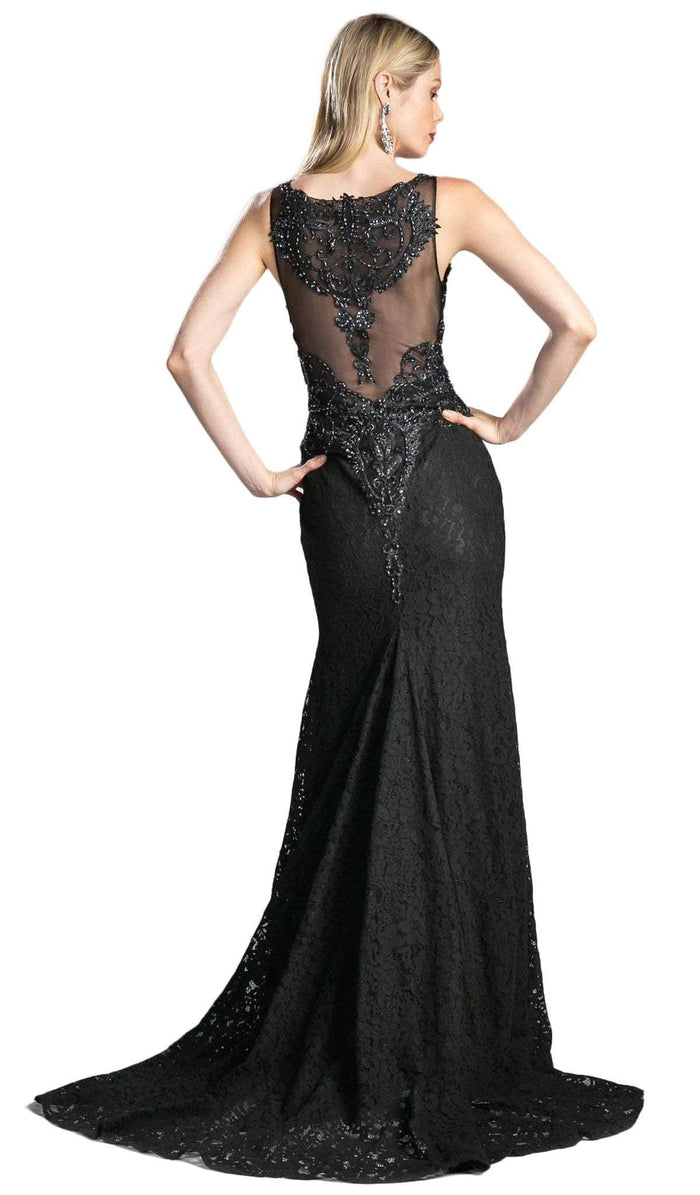 Beaded Lace Deep V-neck Trumpet Dress