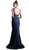 Bead Embellished Lace Fitted Evening  Dress