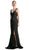 Cinderella Divine - KC1850 Sleeveless Wrap Bodice Drape-Detailed Gown