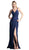 Cinderella Divine - KC1850 Sleeveless Wrap Bodice Drape-Detailed Gown