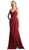 Cinderella Divine - KC1850 Sleeveless Wrap Bodice Drape-Detailed Gown