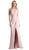 Cinderella Divine - KC1850 Sleeveless Wrap Bodice Drape-Detailed Gown