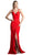 Cinderella Divine - KC1850 Sleeveless Wrap Bodice Drape-Detailed Gown
