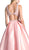 Beaded Deep V-neck Satin Evening Gown