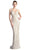 Cinderella Divine - Gold Beaded V-neck Sheath Prom Dress