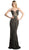 Gilded Plunging V-neck Sheath Prom Dress