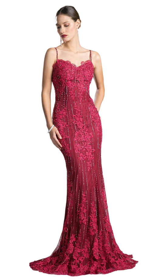 Floral Lace Sweetheart Sheath Evening Dress