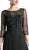 Cinderella Divine - Quarter-Length Sleeves Beaded Chiffon Evening Gown