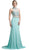 Cinderella Divine - Beaded High Neck Faux Two-Piece Sheath Evening Gown