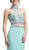 Cinderella Divine - Beaded High Neck Faux Two-Piece Sheath Evening Gown