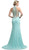 Cinderella Divine - Beaded High Neck Faux Two-Piece Sheath Evening Gown