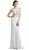 Cinderella Divine - Beaded High Neck Faux Two-Piece Sheath Evening Gown