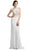 Beaded High Neck Faux Two-Piece Sheath Evening Gown