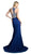 Beaded Halter Neck Jersey Sheath Prom Dress