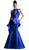 Cinderella Divine - High Neck Peplum Mermaid Evening Gown