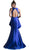High Neck Peplum Mermaid Evening Gown