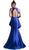 Cinderella Divine - High Neck Peplum Mermaid Evening Gown