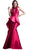 Cinderella Divine - High Neck Peplum Mermaid Evening Gown