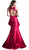 High Neck Peplum Mermaid Evening Gown