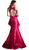 Cinderella Divine - High Neck Peplum Mermaid Evening Gown