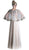 Cape Sleeves Beaded A-line Evening Dress